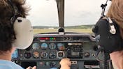 DR400 cockpit taking off from Oerlinghausen