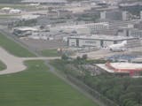 Anflug auf Bremen mit Airbus-Produktion