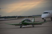 Rundflug über Halle Richtung Süßer See, Naumburg, simulierter Landeanflug Leipzig/Halle