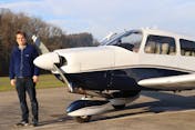 unser Flugzeug und der Pilot